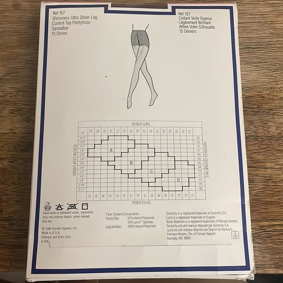 NWT Givenchy Shimmery Ultra Silver Sheer Control Top Pantyhose - Picture 3 of 3